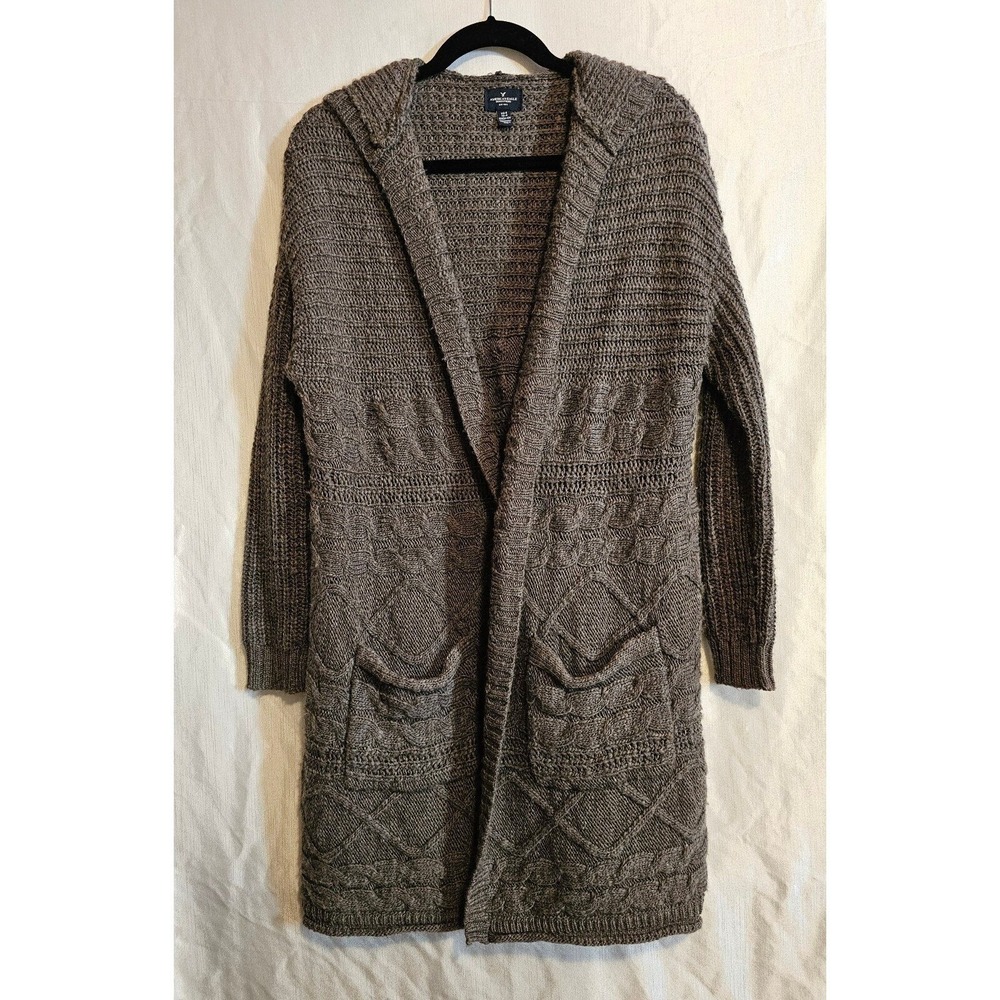 American Eagle Outfitters Long Open Front Cardigan with Pockets